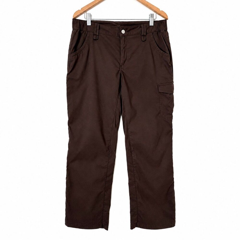 Duluth Trading Co Womens Dry on the Fly Bootcut Pants Brown 12X 31 Gorpcore